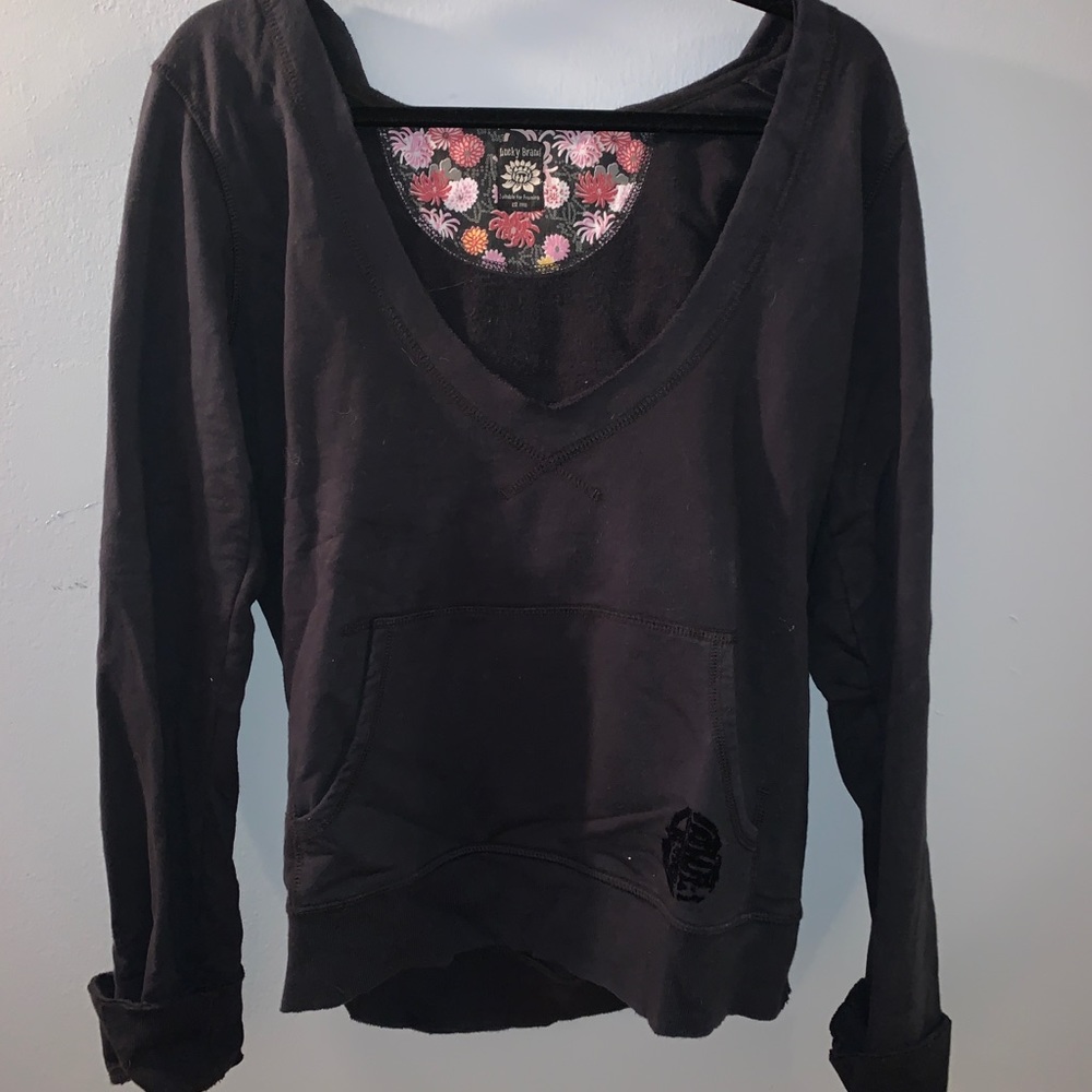 Black hooded sweater